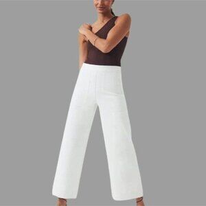 SPANX On-The-Go Cropped Wide Leg Pants Classic White Size Med